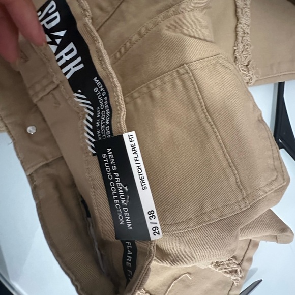 Men's Tan Bootcut Jeans - Picture 4 of 7